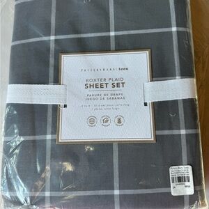 Pottery Barn Teen Boxter Plaid Sheet Set Twin XL 100% Cotton New